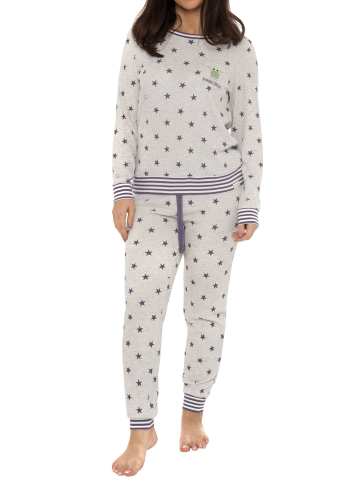 Wingwalker Damen Disney Star Wars Pyjamas Frauen Die Mandalorian Waffle PJs XXL Grau, XXL Grau