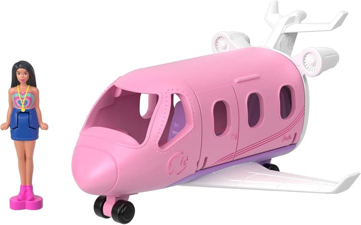Barbie Mini BarbieLand 4er-Set Puppen- und Spielzeugfahrzeugset mit 4 ca. 3,8 cm grossen Puppen und