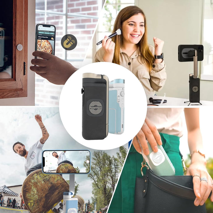 PowerVision S1, Gimbal Smartphone,3-Achsen-Telefonstabilisator mit eingebautes Stativ, kabelloser Po
