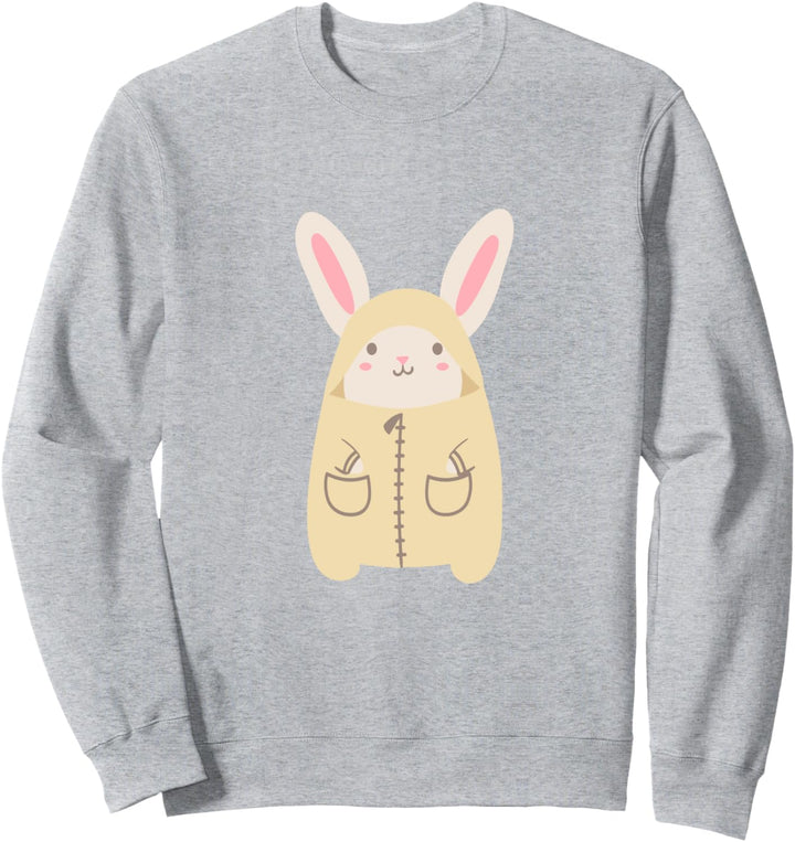 Häschen-Kaninchen-Regenmantel-Karikatur Sweatshirt