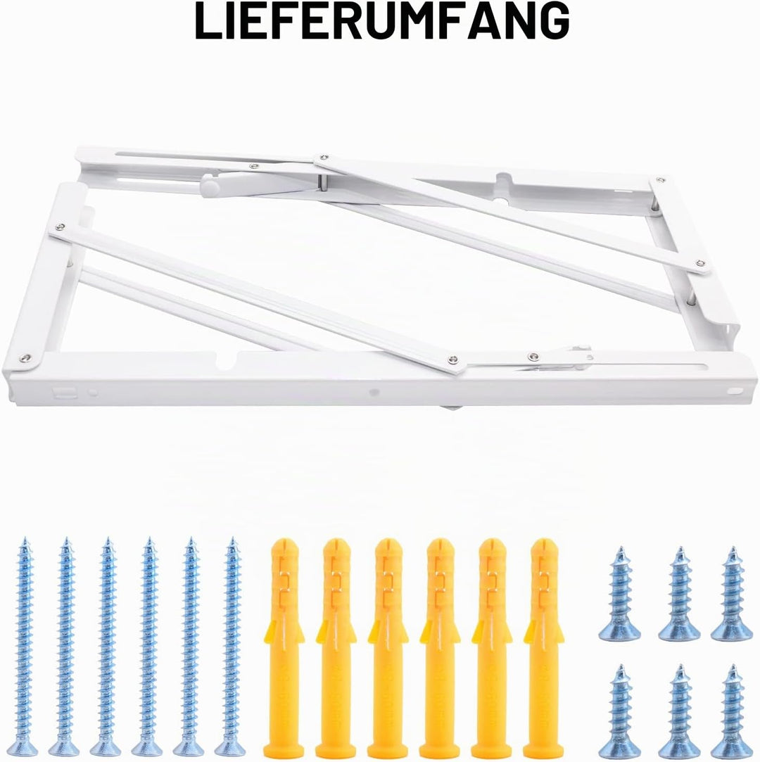 YUMORE Klappkonsole Schwerlast 400mm Regalträger Klappbar weiss - 2 Stück Metall Klappkonsolen Wand