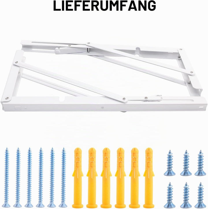 YUMORE Klappkonsole Schwerlast 400mm Regalträger Klappbar weiss - 2 Stück Metall Klappkonsolen Wand