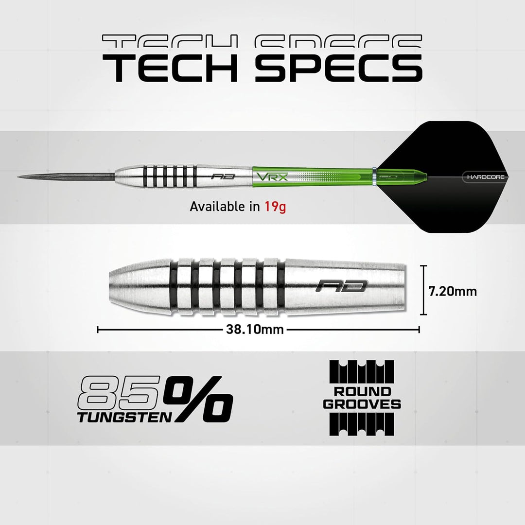 RED DRAGON Featherlite 9: 19g Tungsten Darts Set mit Flights und Schäfte