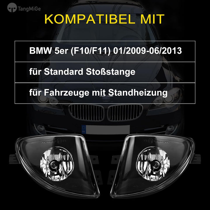 TangMiGe Nebelscheinwerfer Kompatibel mit BMW 5er F10 F11 01/2009-06/2013, für Standard Stossstange,