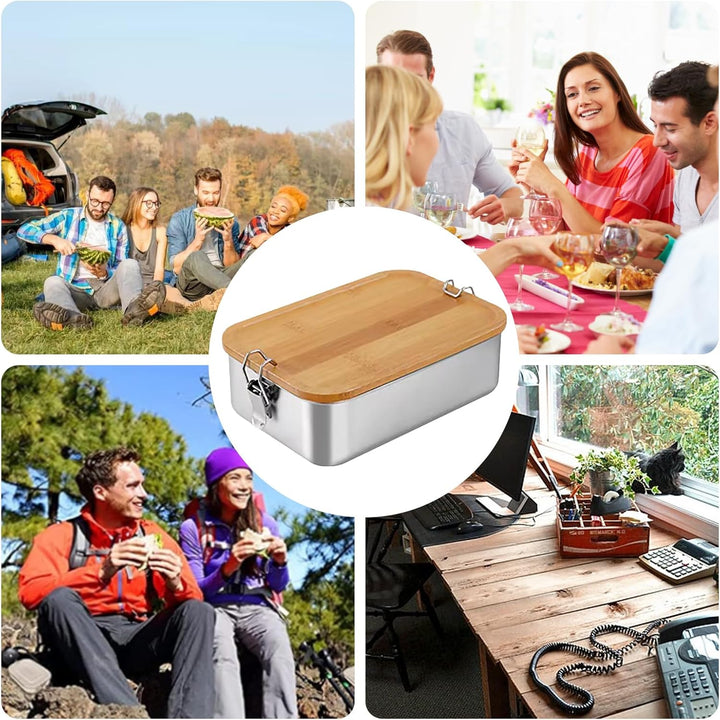 Jauhmui Bento Lunchbox für Erwachsene Kinder Edelstahl Brotdose(1500ML,2 Fächern) 2 Fächern 1500ML,