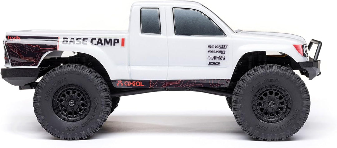 Axial 1/24 SCX24 Base Camp 4X4 RTR Brushed Rock Crawler (Battery & Charger Included), White Mehrfarb