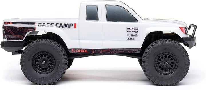 Axial 1/24 SCX24 Base Camp 4X4 RTR Brushed Rock Crawler (Battery & Charger Included), White Mehrfarb