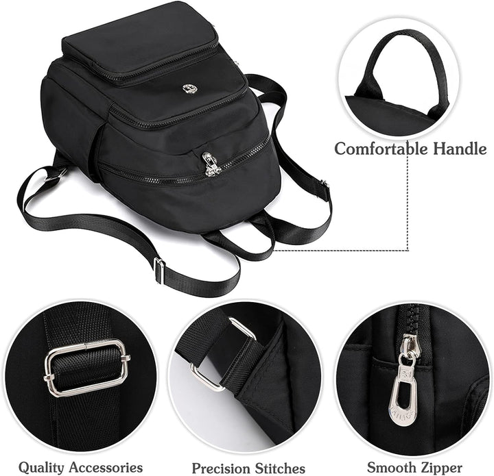 PORRASSO Damen Rucksack Mode Daypack Mädchen Schultasche Leicht Rucksäcke Nylon Tasche für Schule Ar