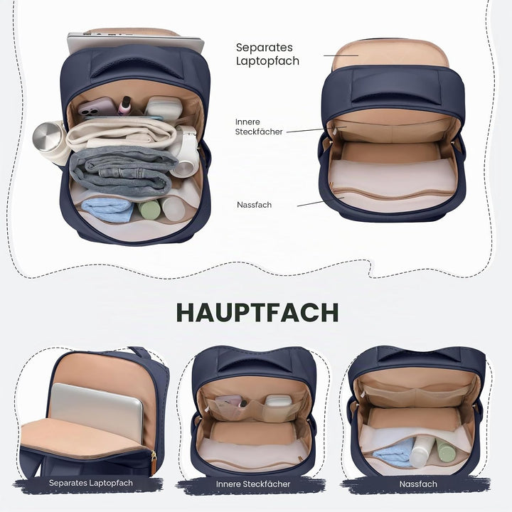 GOLF SUPAGS Lunch Rucksack, 16 Zoll Laptop Rucksack Schulrucksack mit Lsoliertes Kühltasche für Arbe