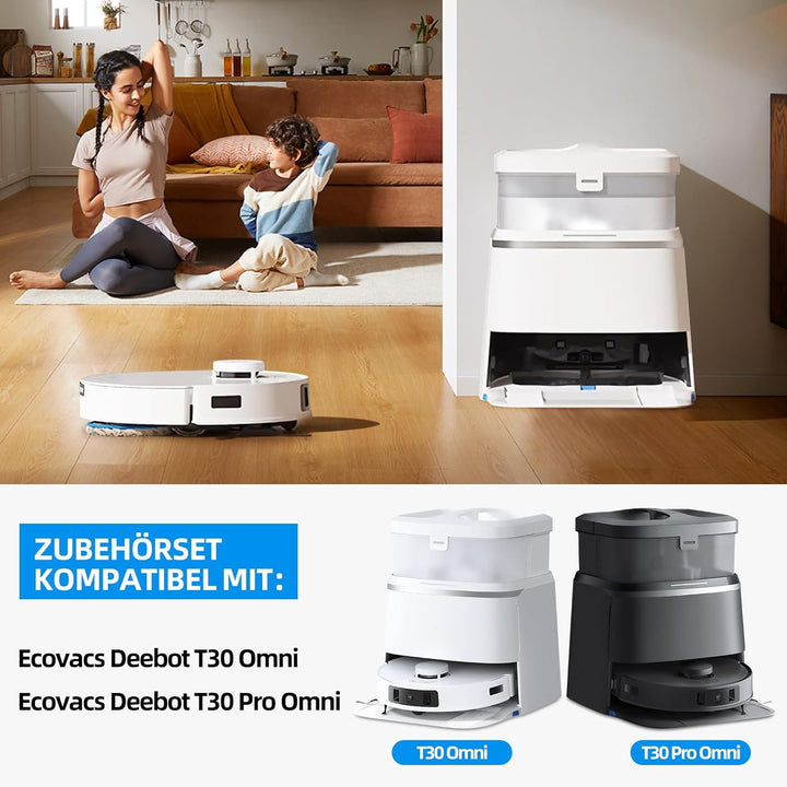 25 Stück Zubehörset für Ecovacs Deebot T30 Omni / T30 Pro Omni / T30 Saugroboter, Ersatzubehör 2 Ant