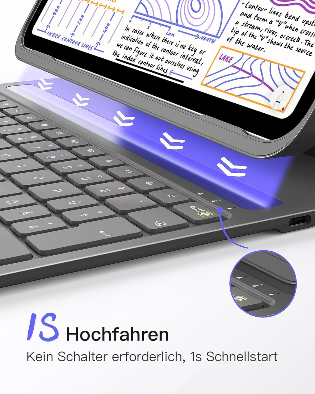 Inateck iPad 10 Generation Hülle mit Tastatur,Ultraleichte Tastatur Hülle für iPad Air 6 11 Zoll 202