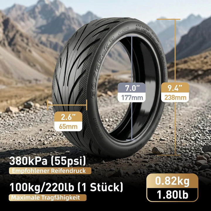 60/65-6,9 Selbstreparierender Reifen für Ninebot Max G2 G2D G2E G65 F3 F3 Pro Elektroroller 10 Zoll