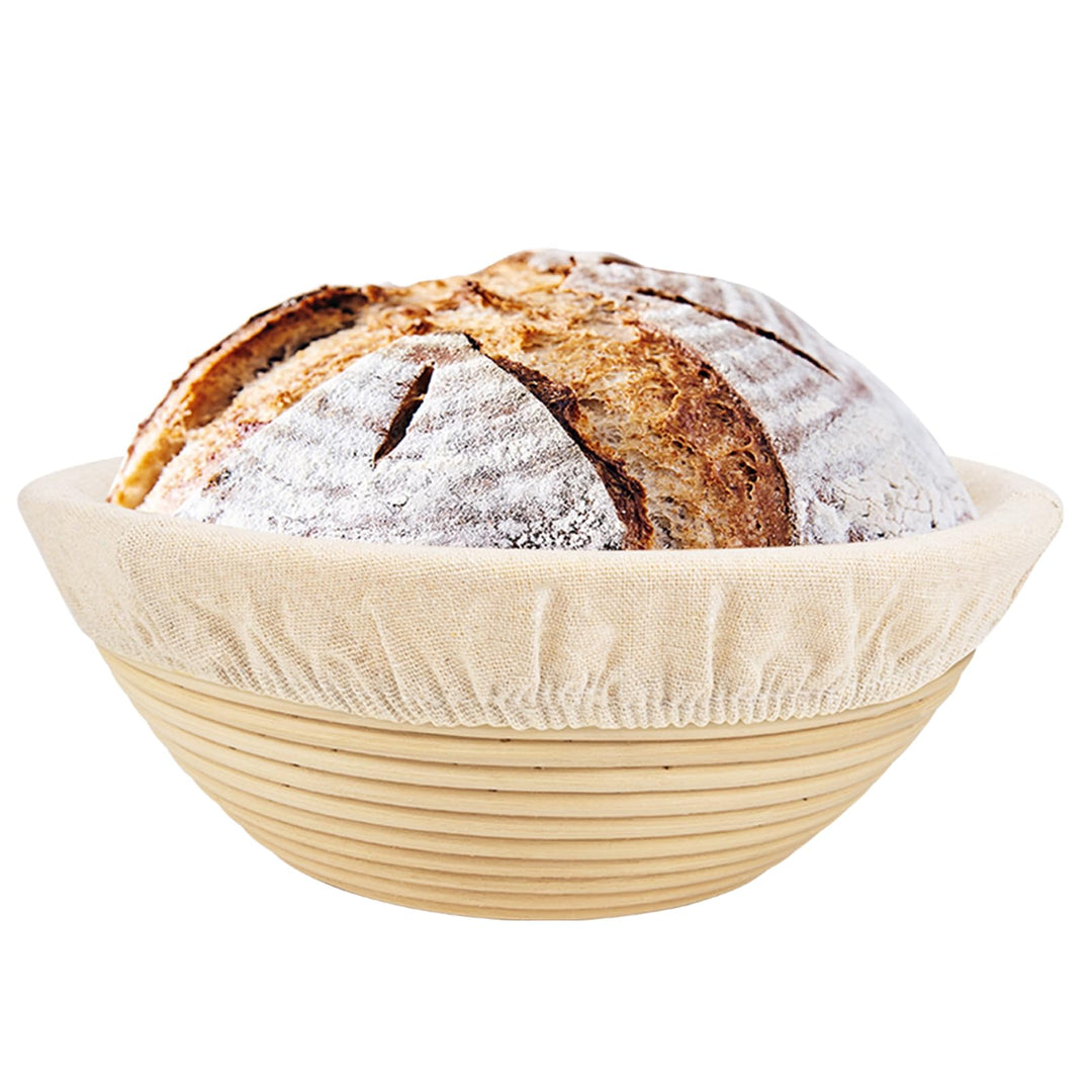 Gärkorb Brot Set,Gärkörbchen,23cm Rundes Gärkorb Zum Brotbacken-Set für Professionelle und Häusliche