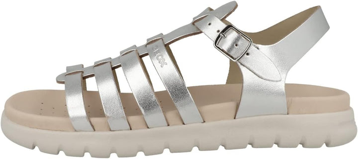 Geox Jungen Mädchen J SOLEIMA Gir Sandal, Silver, 24 EU