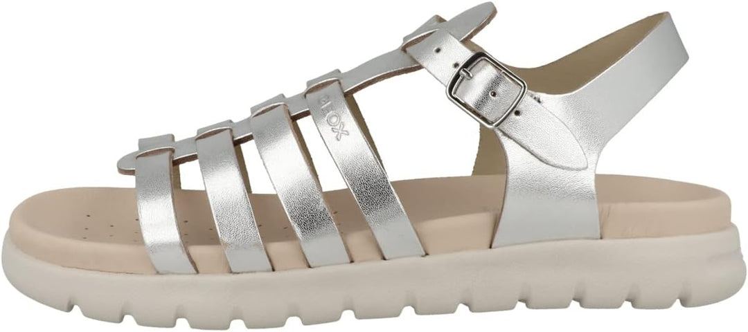 Geox Jungen Mädchen J SOLEIMA Gir Sandal, Silver, 24 EU