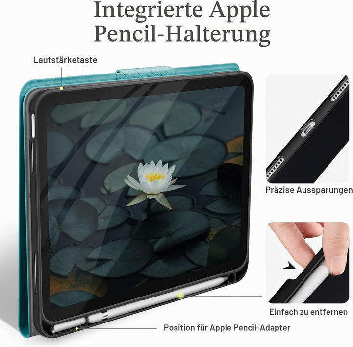 AUAUA Hülle für iPad 10. Generation 2022, 10,9 Zoll Hülle mit Apple Stifthalter, Auto Schlaf/Aufwach