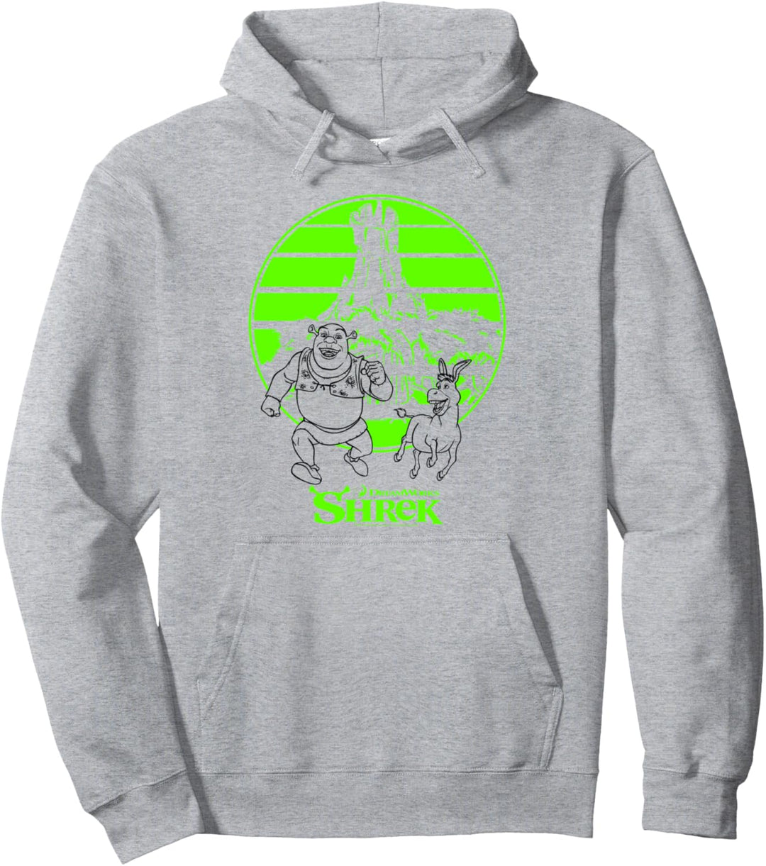 Shrek & Donkey Retro Swamp Outline Pullover Hoodie