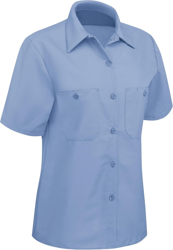 Red Kap Damen Women's Short Sleeve Industrial Work Shirt Hemd M Hellblau, M Hellblau
