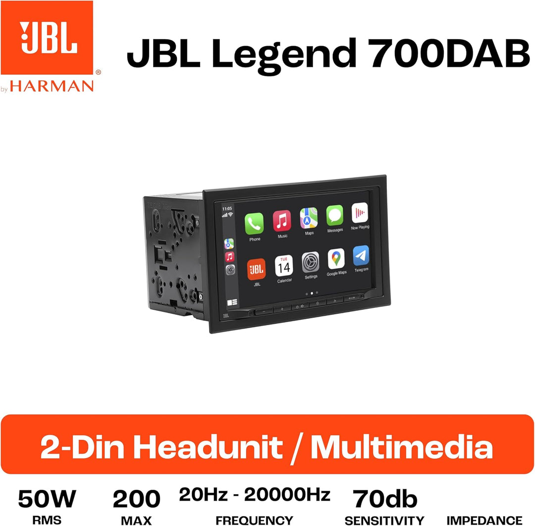JBL Legend 700D 2 DIN DAB Plus Radio - Autoradio mit Bildschirm, CarPlay Android Auto, Freisprechanl