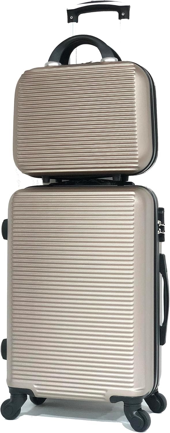 Handgepäck-Koffer mit Kosmetikkoffer 30 cm, zugelassen bei 100+ Fluggesellschaften | Kleiner Handgep