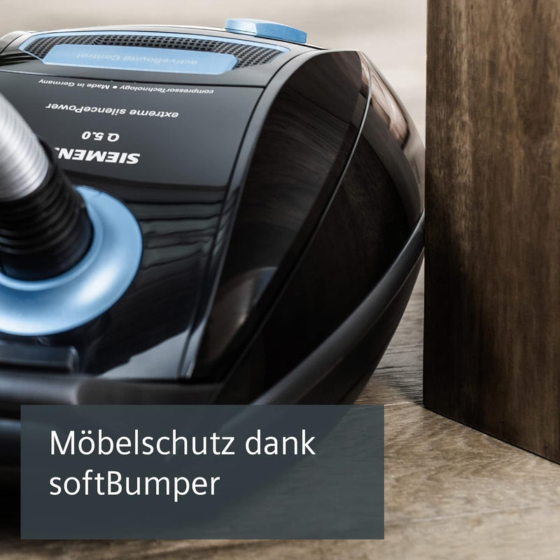 Siemens Staubsauger mit Beutel Q5.0 extreme silencePower VSQ5X1230, Bodenstaubsauger, ideal für Alle