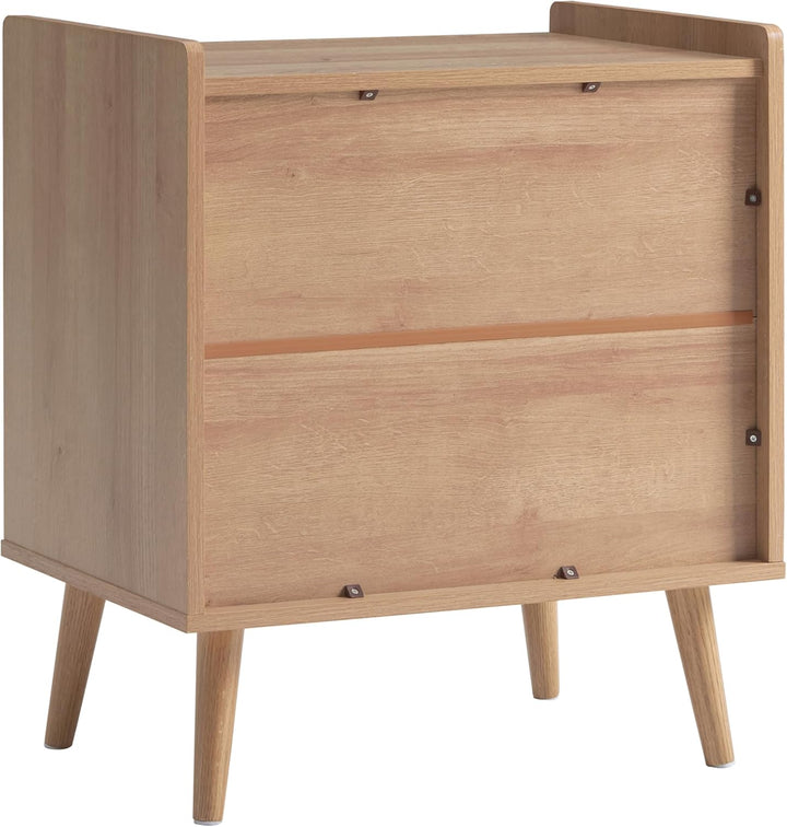 ACAZA Vinylmöbel – für Plattenspieler – 56,5 x 39 x 66 cm – Licht Eiche – Holzdesign – Vinyl-Aufbewa