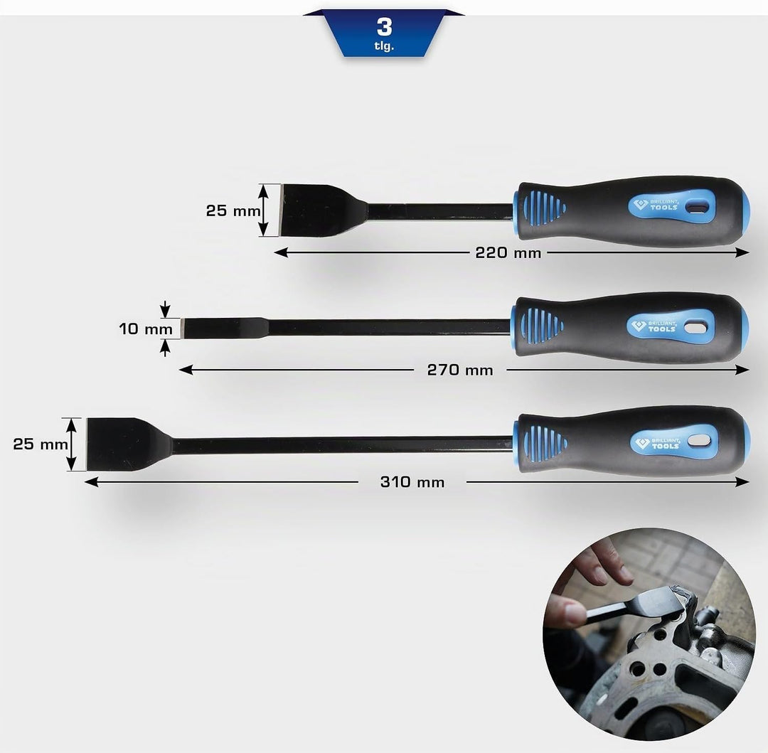 KS TOOLS Schaber-Satz, 3-tlg