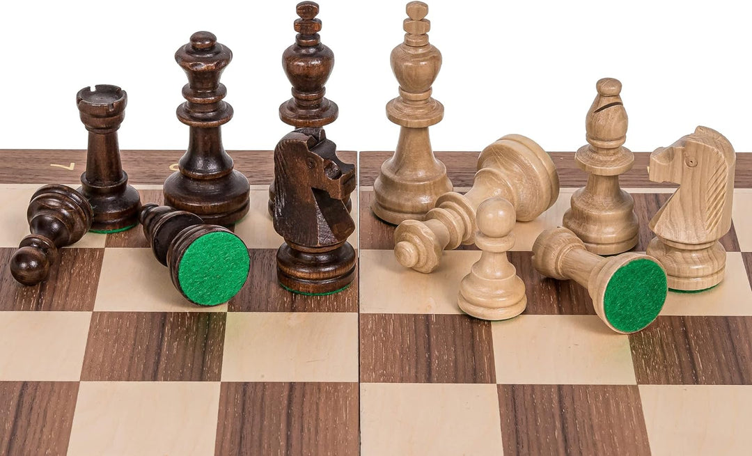 Square - Pro Schach Nr 6 NUSS - Schachbrett & Staunton 6 - Schachspiel aus Holz