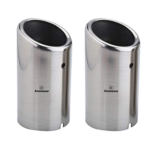 Keenso Auto Auspuffblende, 1 Paar Auto 67mm Edelstahl Auspuff Schalldämpfer Endrohr Endrohrblenden