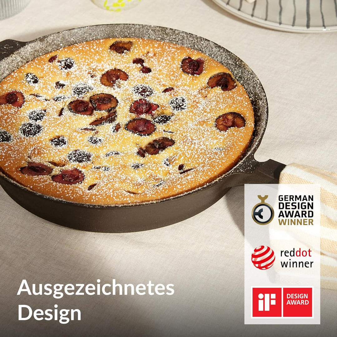 STUR - ORIGINAL Gusseisenpfanne Induktion 24 cm - Cast Iron Pan für alle Herdarten - Pfanne Gusseise