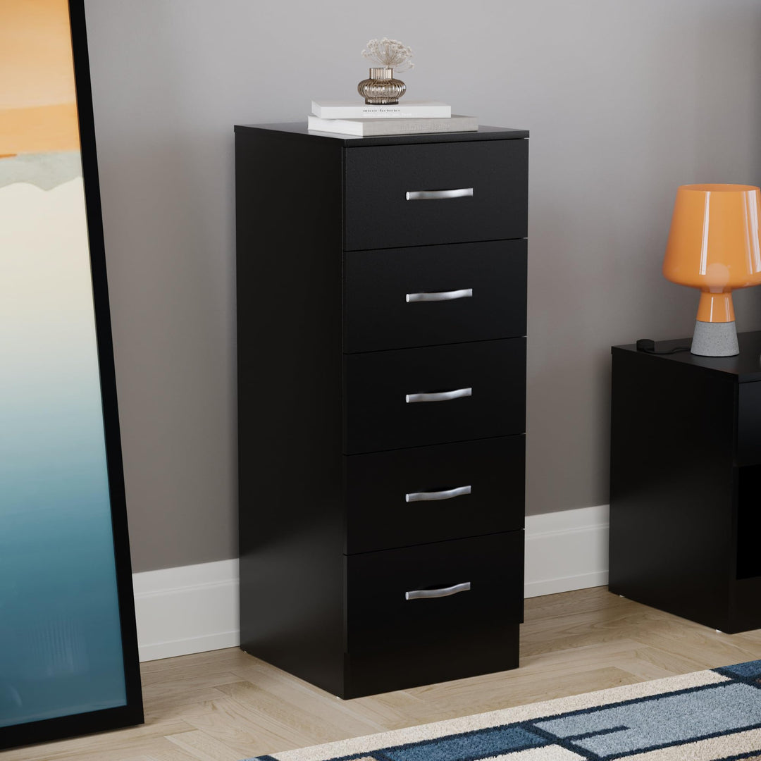 Vida Designs Brust Schmale Kommode, Schwarz, 36D x 34.5W x 90H centimetres, Schwarz