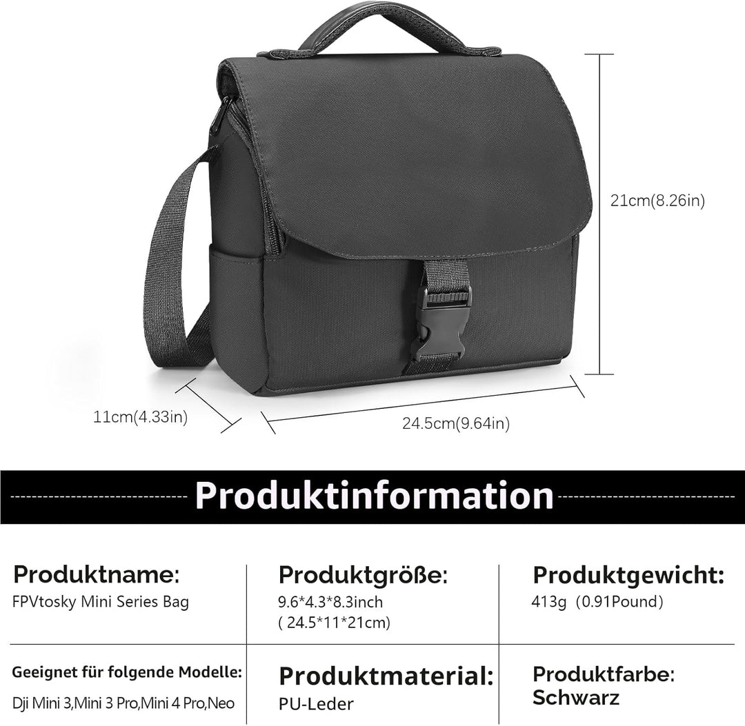 FPVtosky Schultertasche für DJI Mini 5 Pro/4/3/ Mini4K/Flip/NEO 2 Serie, Reisetasche und Case für Ma