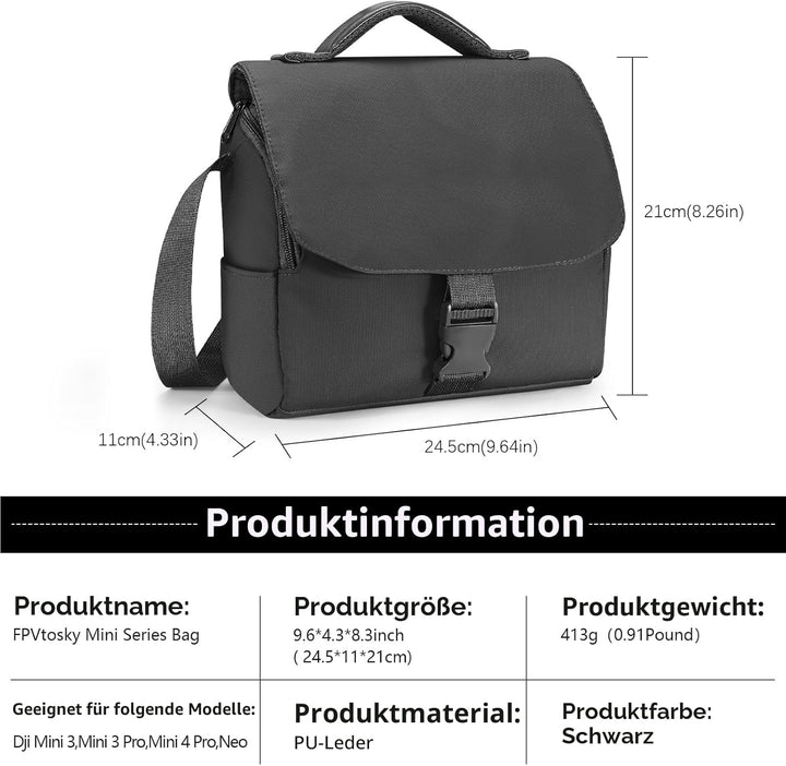 FPVtosky Schultertasche für DJI Mini 5 Pro/4/3/ Mini4K/Flip/NEO 2 Serie, Reisetasche und Case für Ma