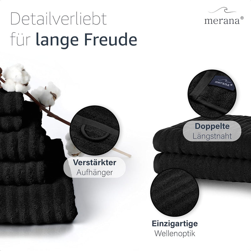 Merana OSLO Handtuch Set | schnelltrocknend, weich & fusselfrei | Frottier Luxus Qualität | 100% Bau