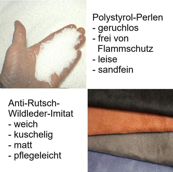 soft Buchkissen – frei formbarer Buchhalter für Bett - Handgefertigt aus Antirutsch Wildlederimitat