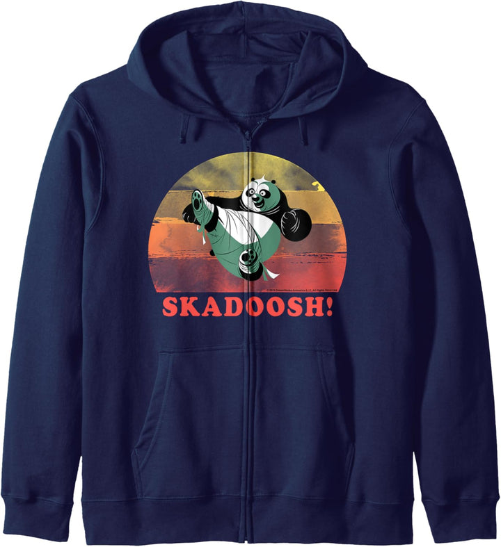 Kung Fu Panda Skadoosh! Retro Circle Portrait Kapuzenjacke