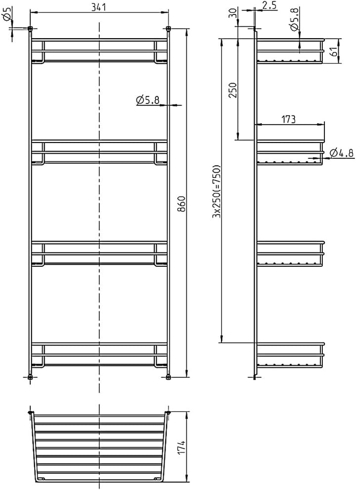 Besenschrank-Regal für Hochschränke