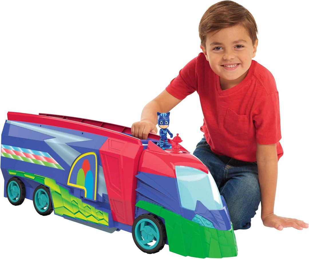 Simba 109402466 - PJ Masks Verwandelbares Hauptquartier, Fahrzeug, 2-in-1, transformiert sich, mit L