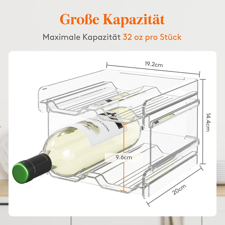 Lifewit Stapelbares Weinregal aus Kunststoff für Kühlschrank, Schrank, Arbeitsplatte, Weinflaschenha