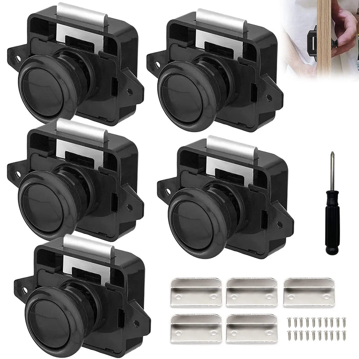 5 Stück Wohnmobil Schlösser, Metall Push Button Catch Door Lock Möbelschloss Schrank Schloss Cabinet