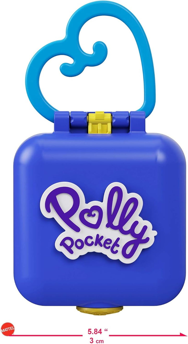 Polly Pocket GKJ44 - Shanis Tropischer Strand-Schatulle mit mobilem Eiswagen, Surfbrett, Delfinfigur