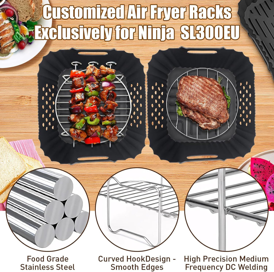 Heissluftfritteuse Zubehör für Ninja Double Stack XL SL300EU 7.6L, Silikonform Airfryer Zubehör Komp
