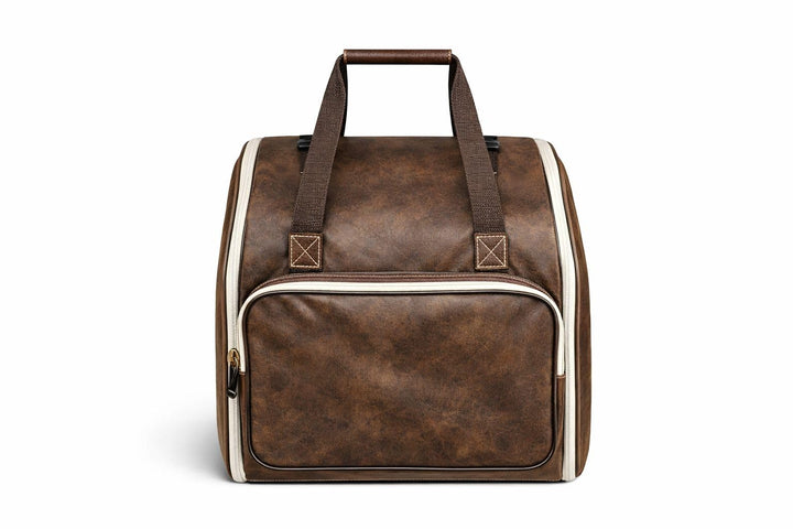 Generisch Steirische Harmonika Tasche Rucksack Deluxe-PRO Leder braun für 4-reihige Harmonikas
