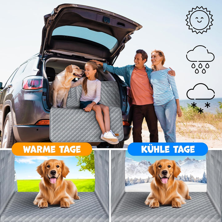 Lovpet Kofferraumschutz mit Seiten- und Ladekantenschutz Hundedecke für Auto-Rückbank mit Sichtfenst
