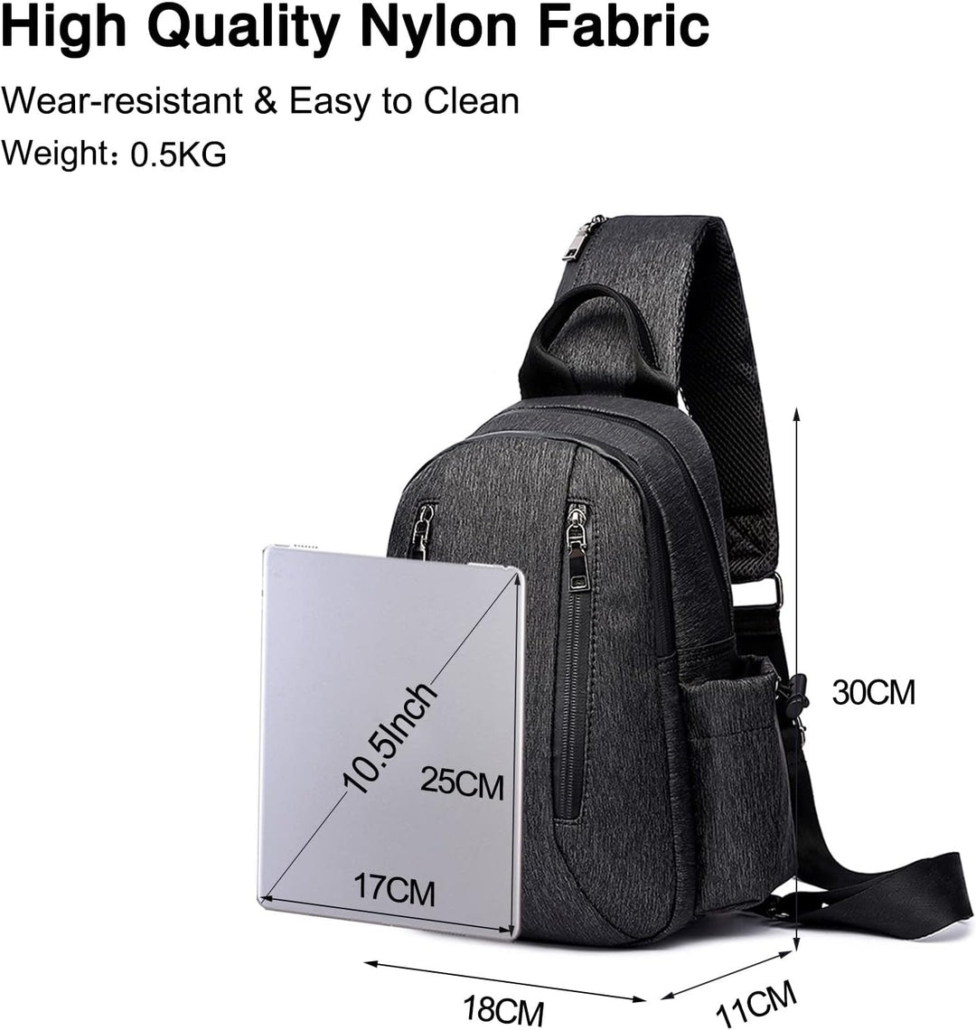 FANDARE Retro Brusttasche Sling Bag Sling Rucksack Schultertasche Crossbody Bag Business Umhängetasc