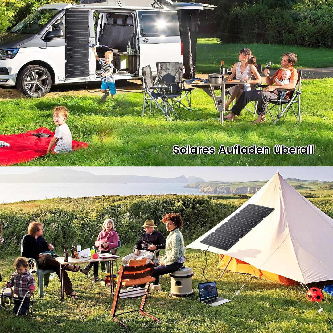 36W Solarladegerät, Solarpanel Faltbare 14V, Mini Solar Ladegerät mit 18W Schnelles Aufladen(1 USB +