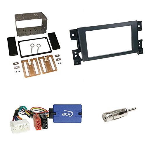 Einbauset: Suzuki Grand Vitara (JT) 09/2005-2011 Doppel 2-DIN DIN Blende/Radioblende schwarz + Pione