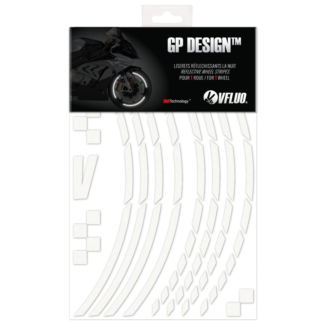 VFLUO - Kit Reflektierende Felgenrandaufkleber GP Motorrad, Aufkleber für 1 Rad 3M™-Technologie™, 36