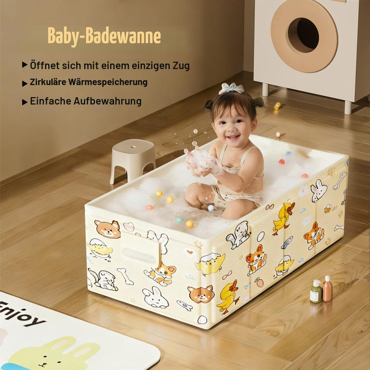 Tragbare Babybadewanne, Faltbare Badewanne, Kleinkindbadewanne mit Ablaufstopfen, für Reisen im Frei
