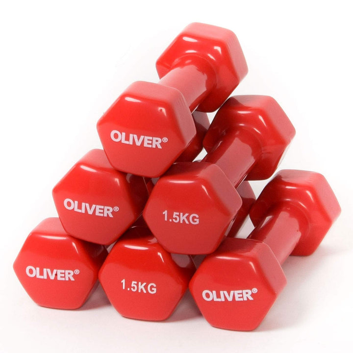 Oliver – Vinyl Kurzhanteln Set – Hantelset für Männer & Frauen – verschiedene Gewichte von 0,5 kg bi